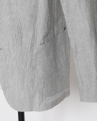 Finjack楊柳リネンコットンストライプ2B ジャケットmb_07l