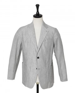 楊柳リネンコットンストライプ2B ジャケット