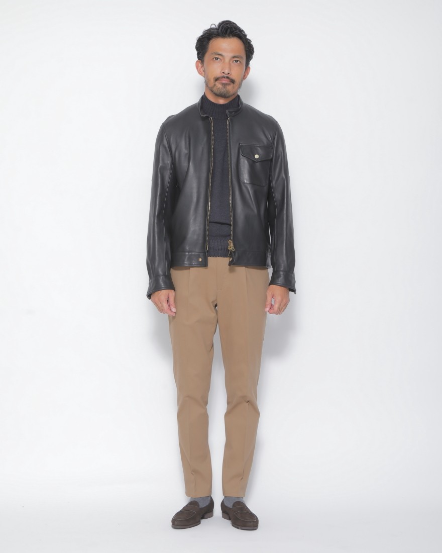 ラムレザーシングルライダース【FRENCH MOTOR CYCLE BLOUSON N514