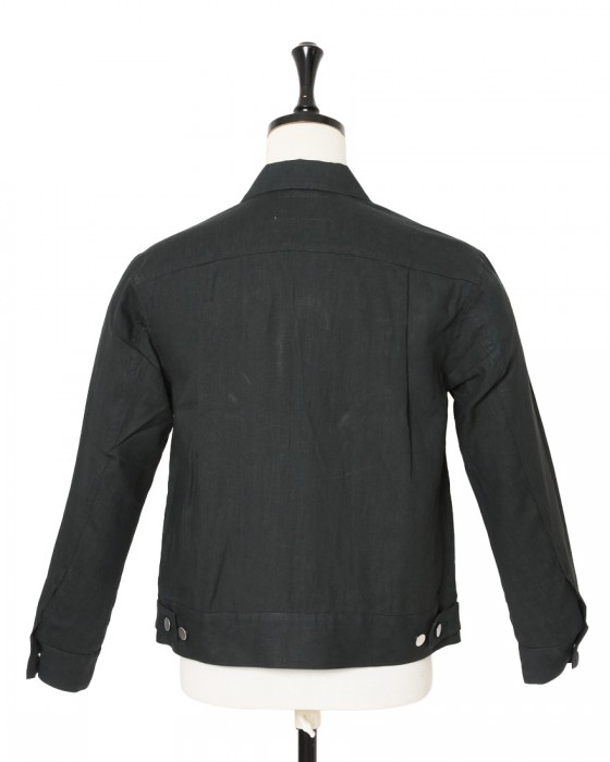 Jeanik2ndタイプ 墨染めリネン デニムジャケット【平織】05l