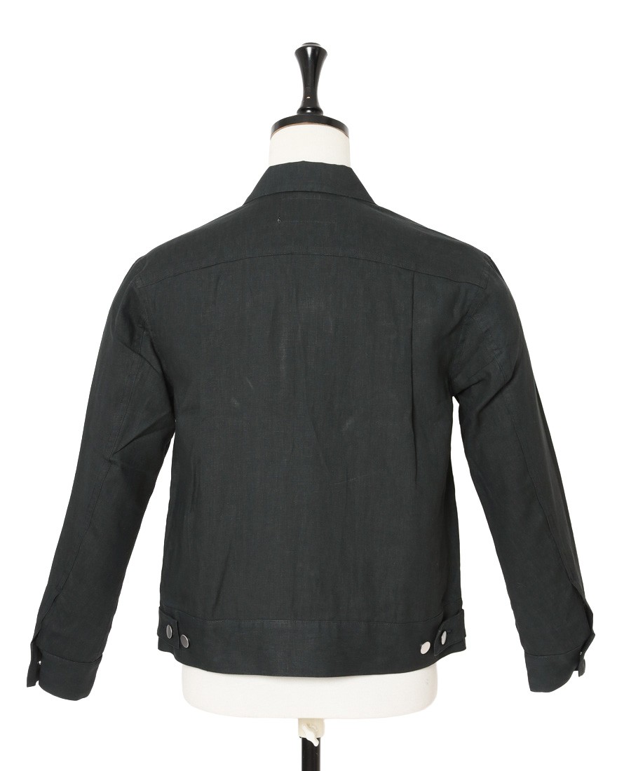 Jeanik2ndタイプ 墨染めリネン デニムジャケット【平織】05l