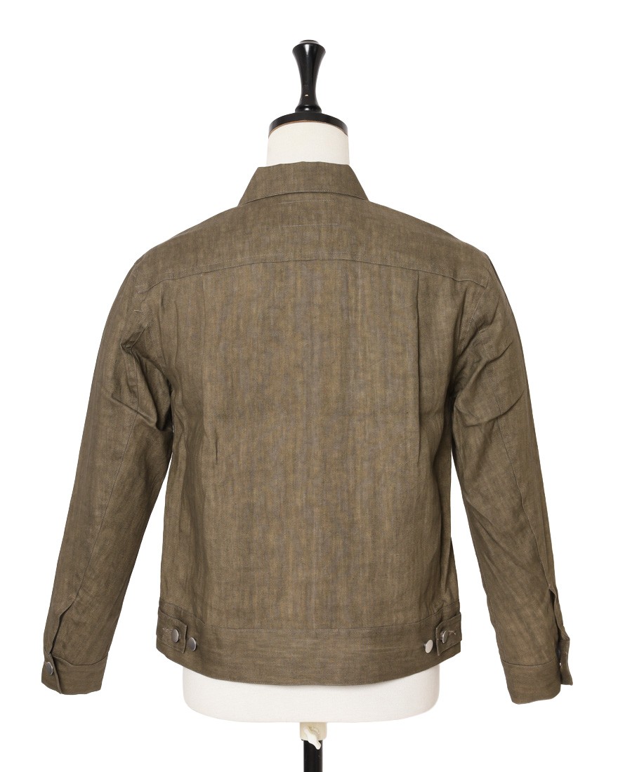 Jeanik2ndタイプ 墨染めリネン デニムジャケット【平織】06l