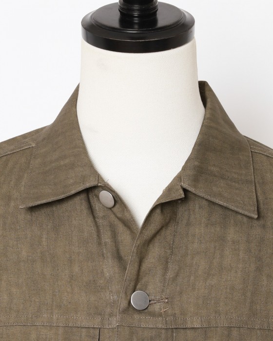 Jeanik2ndタイプ 墨染めリネン デニムジャケット【平織】07l