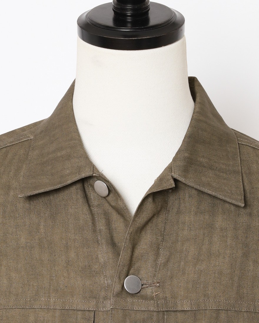 Jeanik2ndタイプ 墨染めリネン デニムジャケット【平織】07l