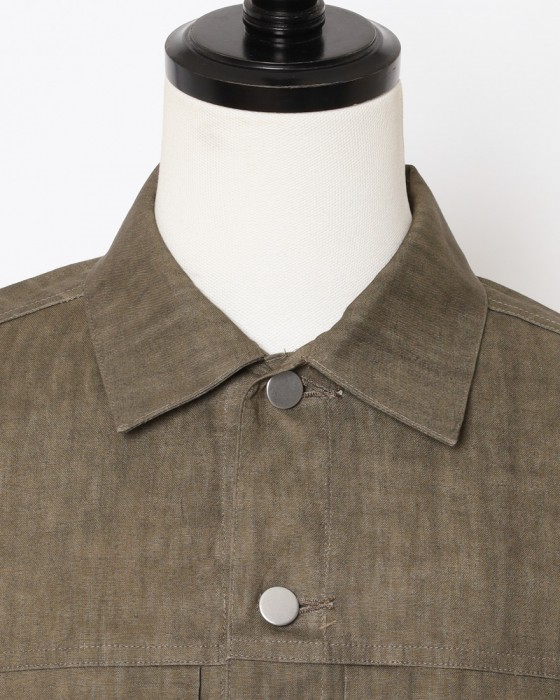 Jeanik2ndタイプ 墨染めリネン デニムジャケット【平織】08l