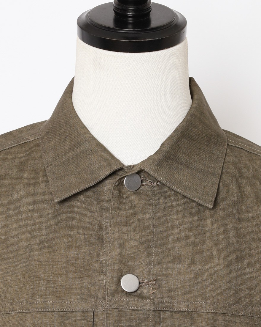 Jeanik2ndタイプ 墨染めリネン デニムジャケット【平織】08l