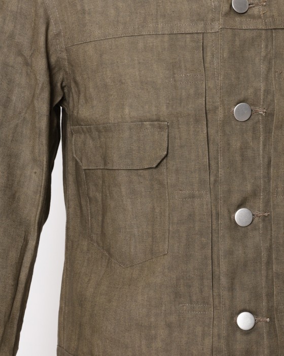 Jeanik2ndタイプ 墨染めリネン デニムジャケット【平織】09l