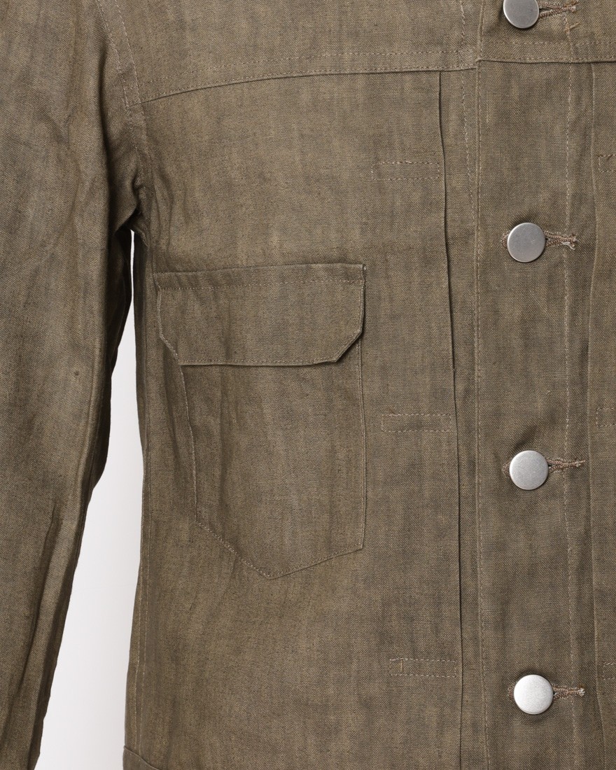 Jeanik2ndタイプ 墨染めリネン デニムジャケット【平織】09l