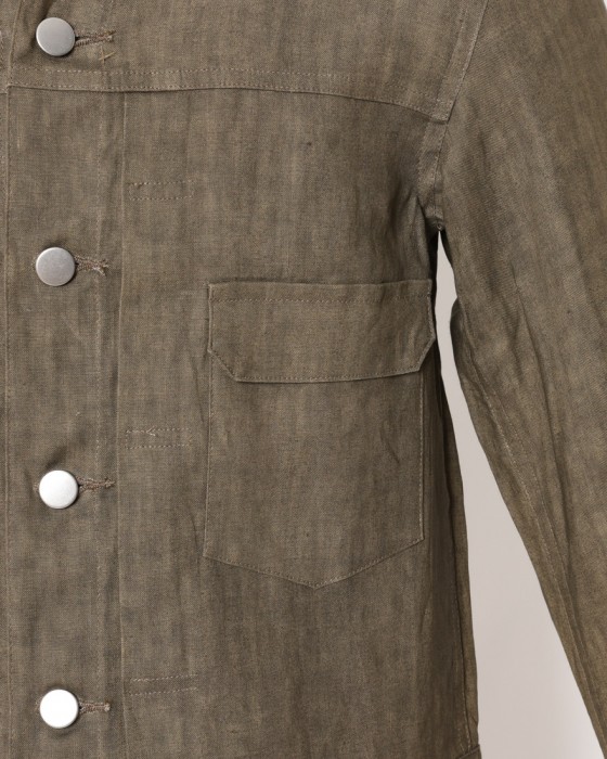 Jeanik2ndタイプ 墨染めリネン デニムジャケット【平織】10l