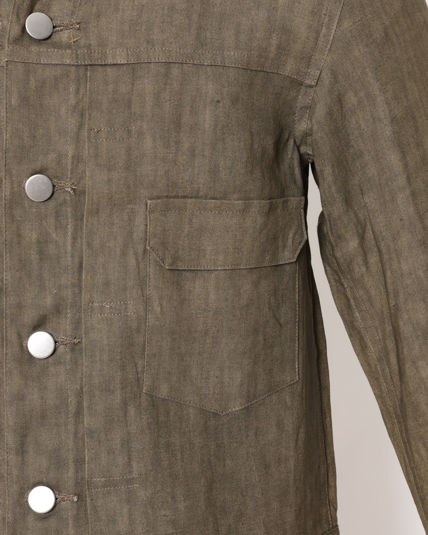 Jeanik2ndタイプ 墨染めリネン デニムジャケット【平織】10l