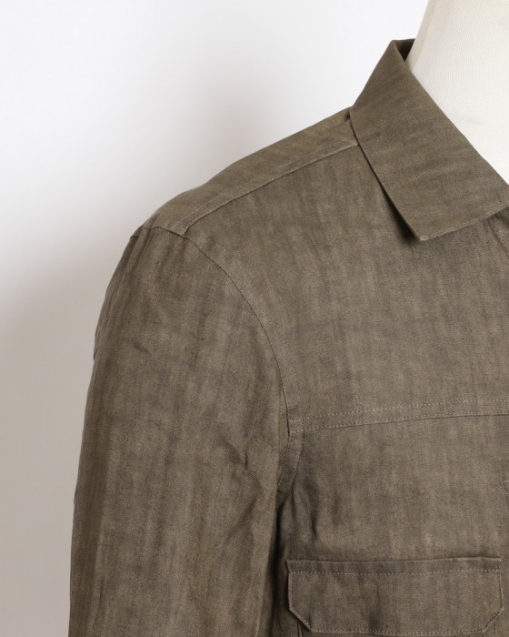 Jeanik2ndタイプ 墨染めリネン デニムジャケット【平織】12l