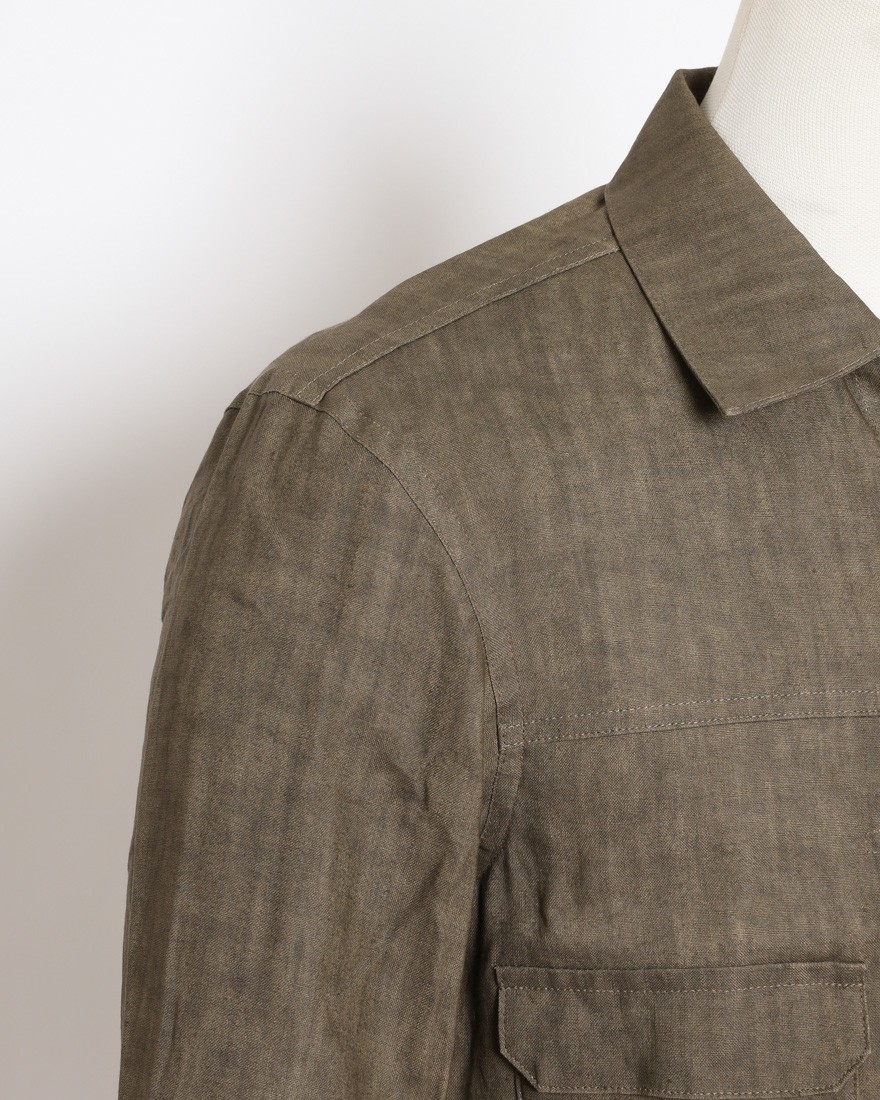 Jeanik2ndタイプ 墨染めリネン デニムジャケット【平織】12l