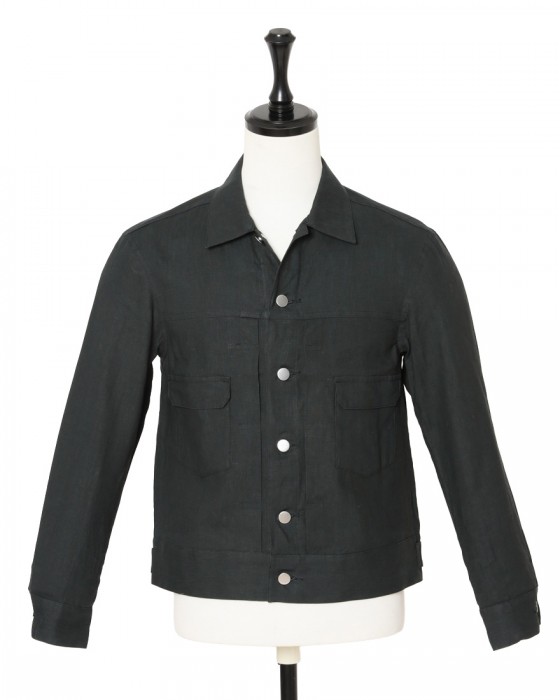 Jeanik2ndタイプ 墨染めリネン デニムジャケット【平織】ma