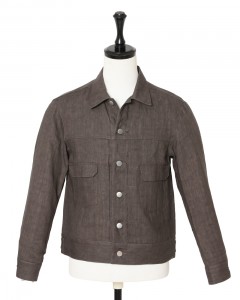 2ndタイプ 墨染めリネン デニムジャケット【平織】