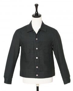 2ndタイプ 墨染めリネン デニムジャケット【平織】