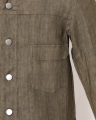 Jeanik2ndタイプ 墨染めリネン デニムジャケット【平織】mb_10l