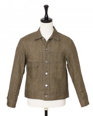 Jeanik2ndタイプ 墨染めリネン デニムジャケット【平織】mb_c2