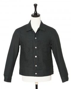 2ndタイプ 墨染めリネン デニムジャケット【平織】