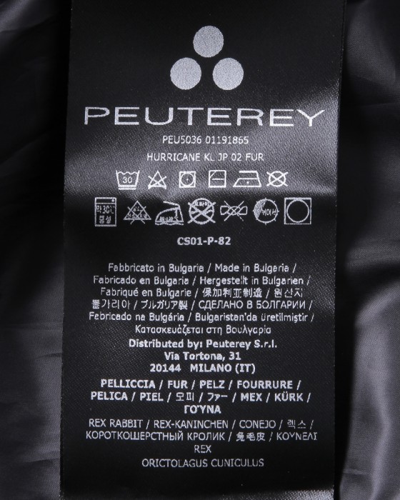 PEUTEREYレッキスラビットファー付きベルテッドダウン【HURRICANE KL JP】28l