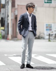 TITO ALLEGRETTOウールコットン ネイビー シングル3Bジャケットmb_ma