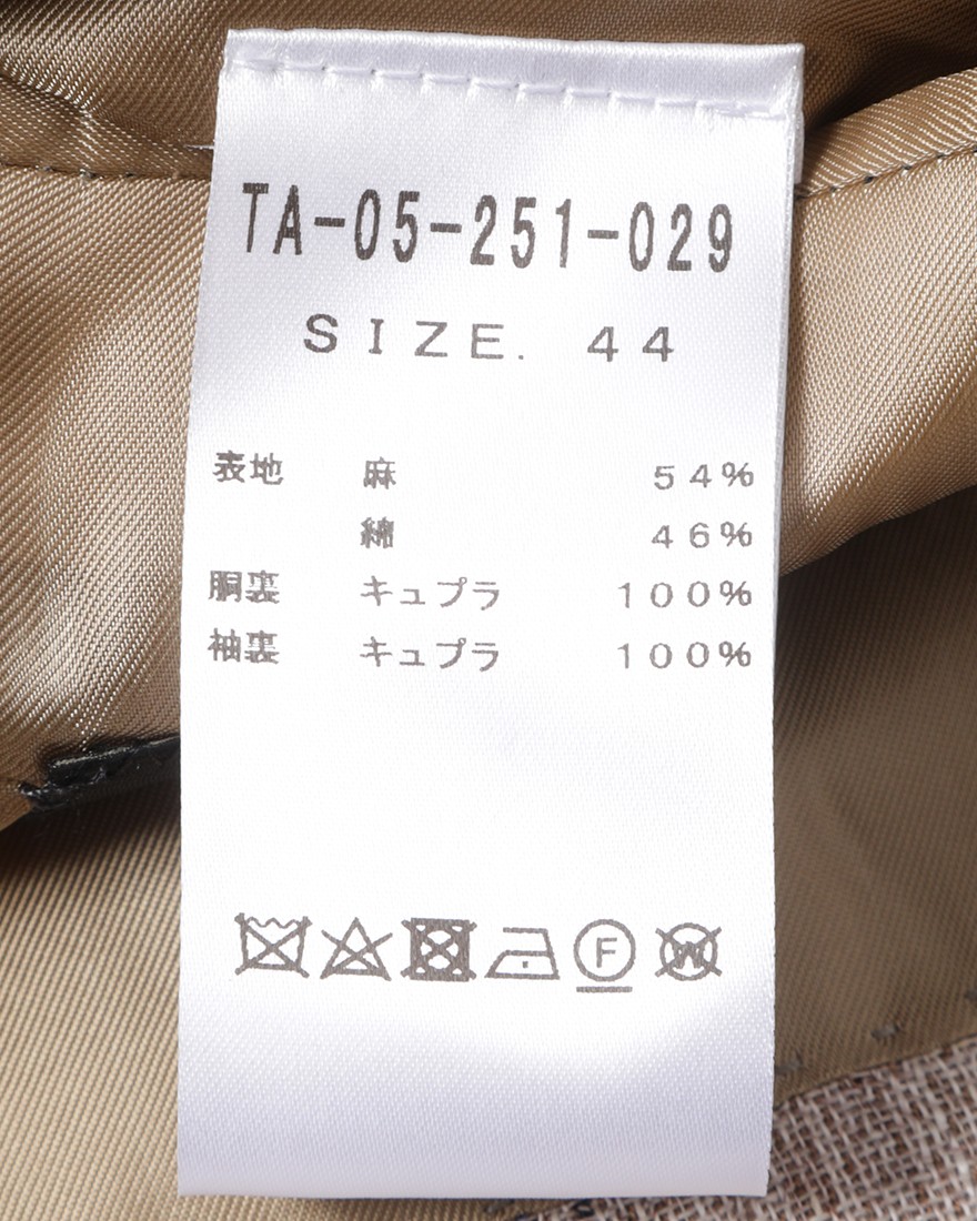 TITO ALLEGRETTOリネンコットン グループドチェック シングル3Bジャケット22l