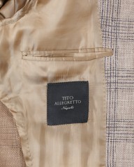 TITO ALLEGRETTOリネンコットン グループドチェック シングル3Bジャケットmb_15l