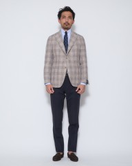 TITO ALLEGRETTOリネンコットン グループドチェック シングル3Bジャケットmb_27l