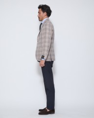 TITO ALLEGRETTOリネンコットン グループドチェック シングル3Bジャケットmb_28l