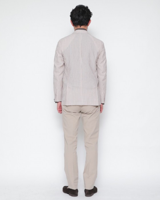 ERRICO FORMICOLAストライプコットン 2B シングルジャケット【ANDREA】 03l