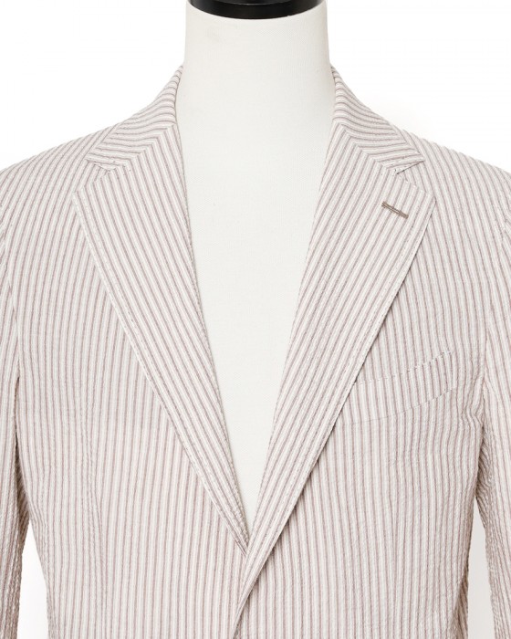 ERRICO FORMICOLAストライプコットン 2B シングルジャケット【ANDREA】 05l