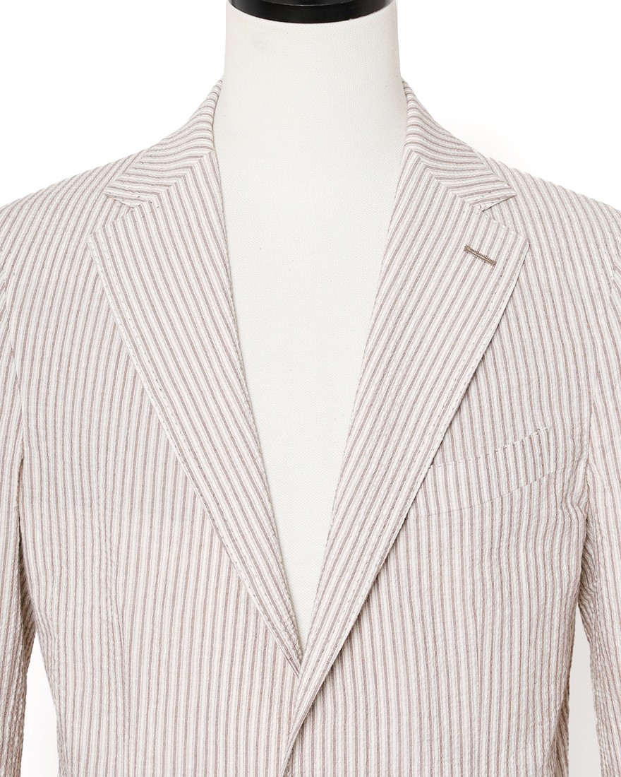 ERRICO FORMICOLAストライプコットン 2B シングルジャケット【ANDREA】 05l