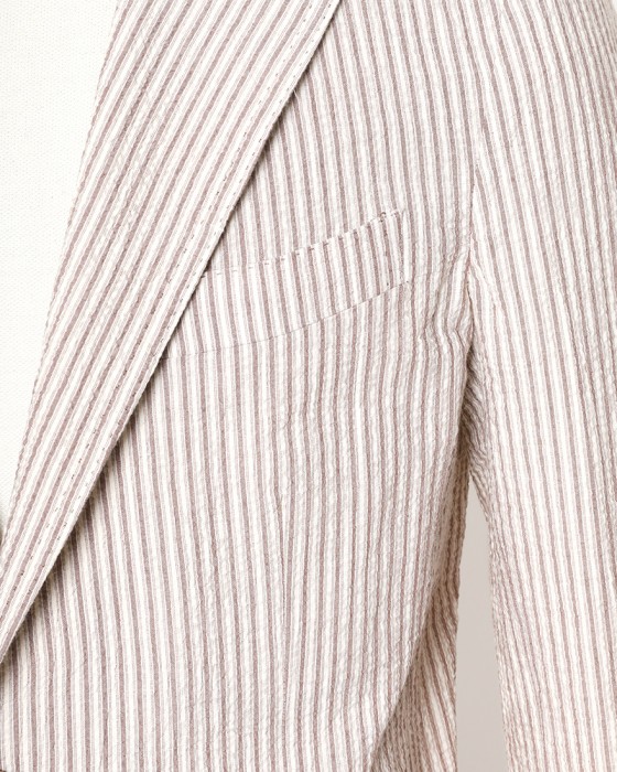 ERRICO FORMICOLAストライプコットン 2B シングルジャケット【ANDREA】 06l