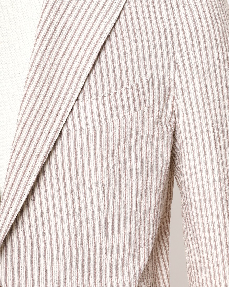 ERRICO FORMICOLAストライプコットン 2B シングルジャケット【ANDREA】 06l