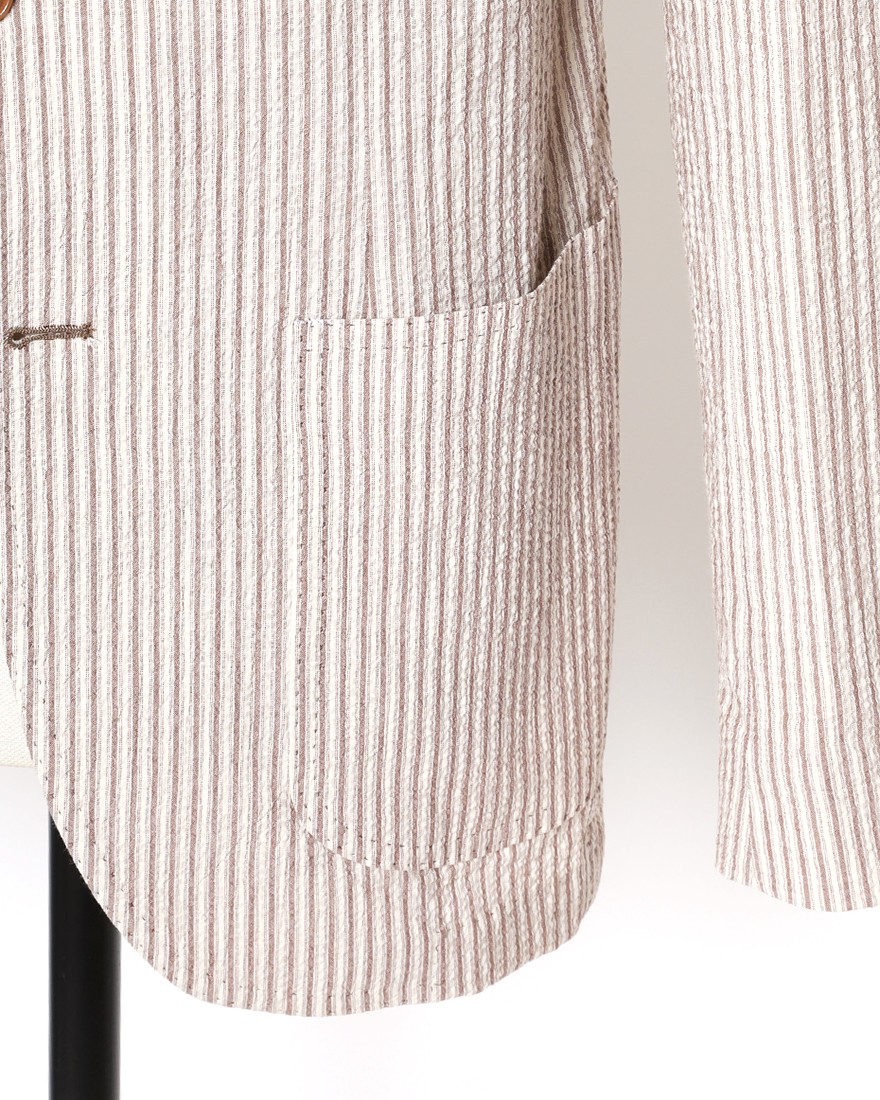 ERRICO FORMICOLAストライプコットン 2B シングルジャケット【ANDREA】 09l