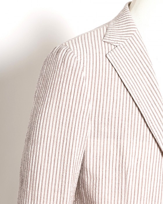 ERRICO FORMICOLAストライプコットン 2B シングルジャケット【ANDREA】 10l