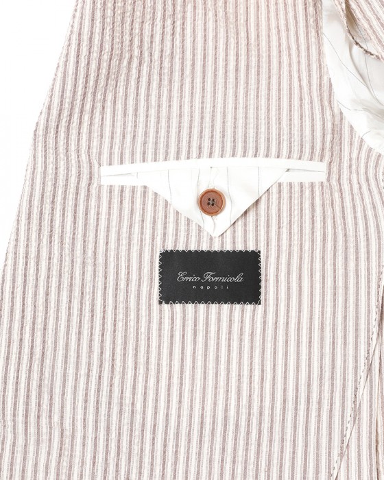 ERRICO FORMICOLAストライプコットン 2B シングルジャケット【ANDREA】 16l