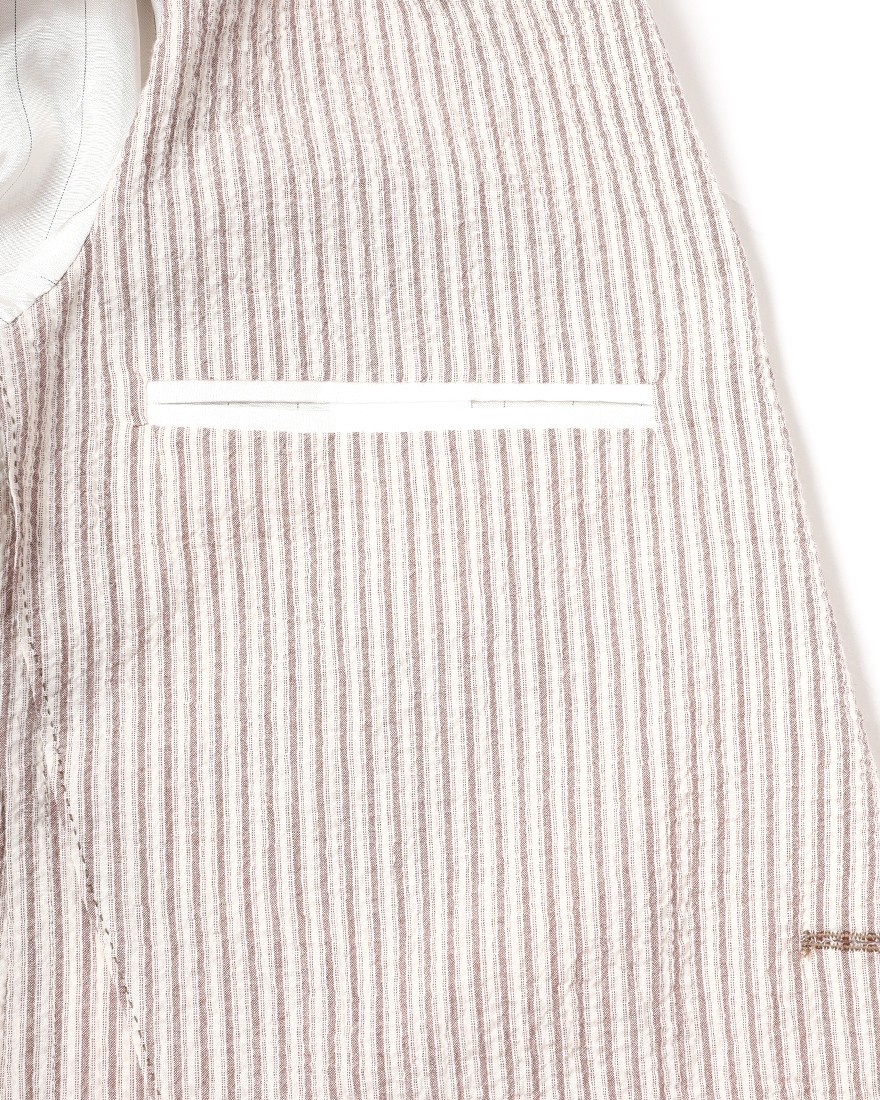 ERRICO FORMICOLAストライプコットン 2B シングルジャケット【ANDREA】 17l