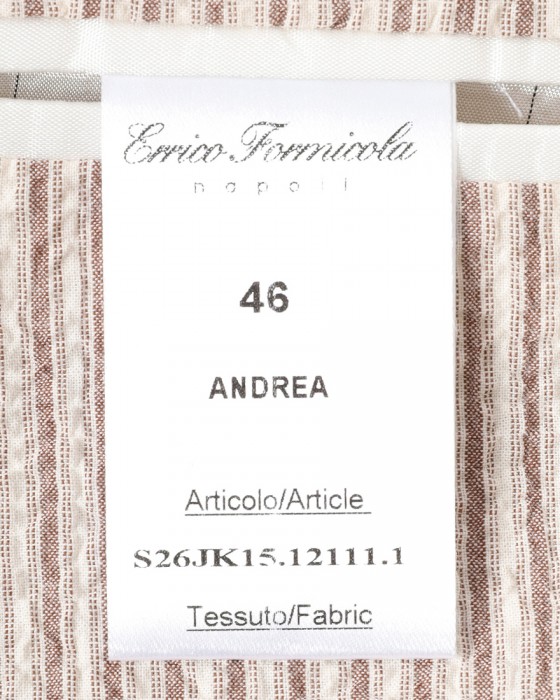 ERRICO FORMICOLAストライプコットン 2B シングルジャケット【ANDREA】 22l