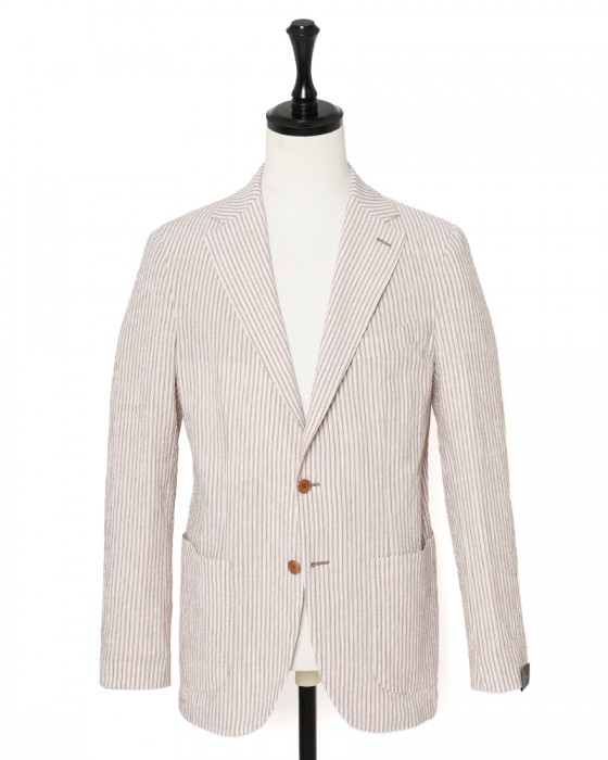ERRICO FORMICOLAストライプコットン 2B シングルジャケット【ANDREA】 c0