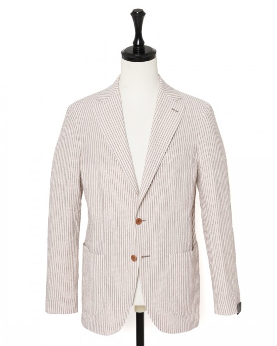 ERRICO FORMICOLAストライプコットン 2B シングルジャケット【ANDREA】 ma
