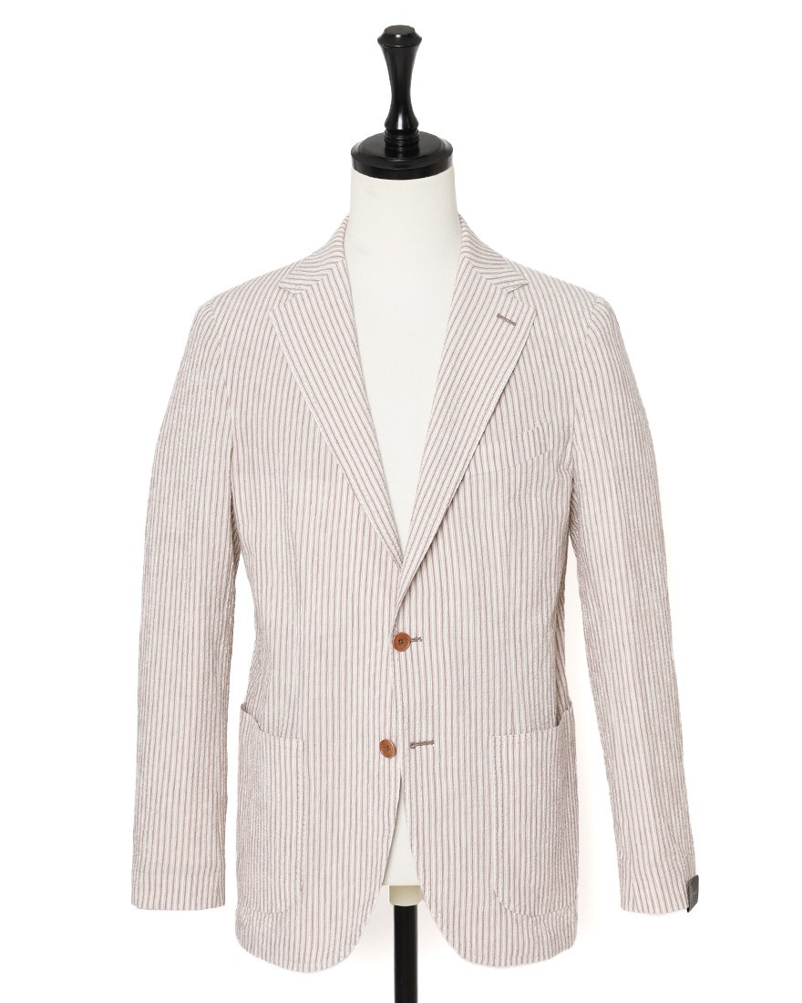 ERRICO FORMICOLAストライプコットン 2B シングルジャケット【ANDREA】 ma