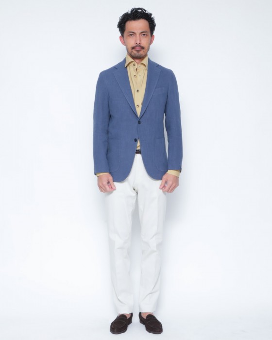 ERRICO FORMICOLAリネンコットン 2B シングルジャケット【ANDREA】 01l