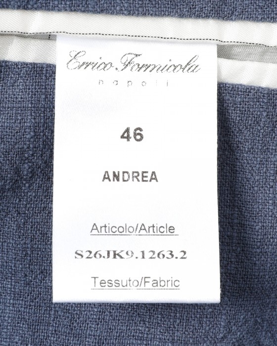 ERRICO FORMICOLAリネンコットン 2B シングルジャケット【ANDREA】 23l