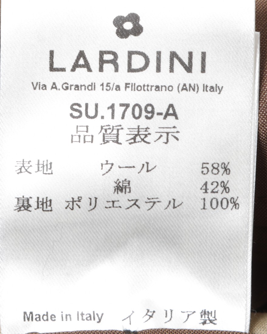 LARDINIウールコットン 3Bシングルスーツ16l