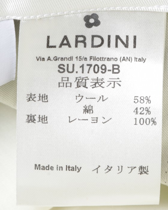 LARDINIウールコットン 3Bシングルスーツ27l