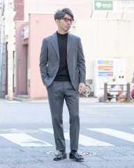 TITO ALLEGRETTOシャドーストライプグレースーツmb_ma