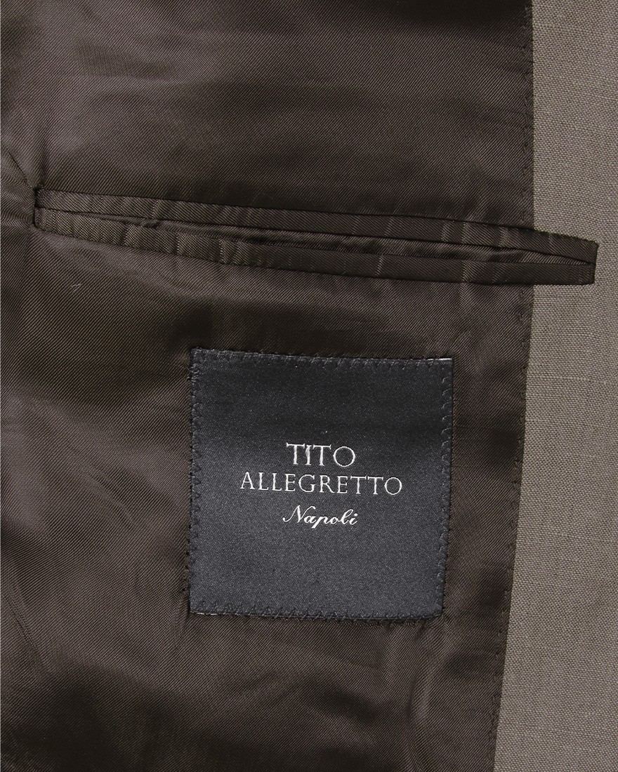 TITO ALLEGRETTOウールリネン ブラウン 3Bシングルスーツ09l
