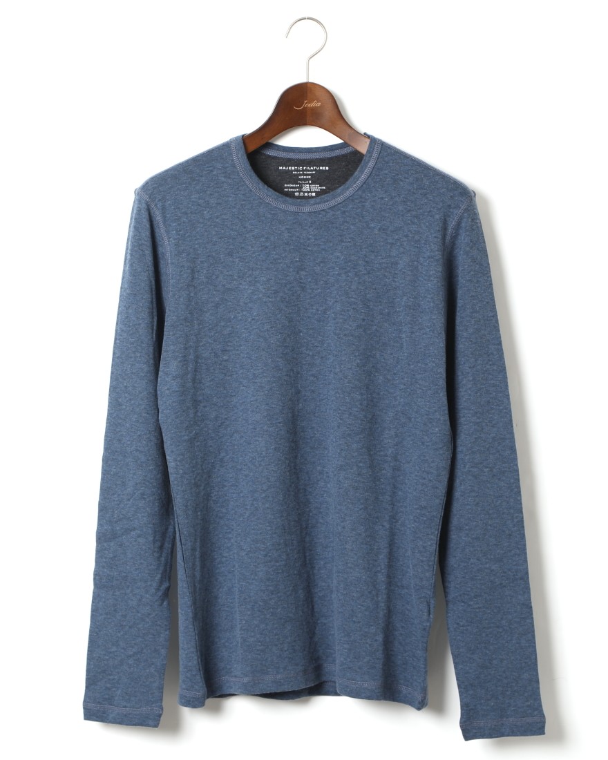 クルーネック コットンカシミア ロングteeシャツ Majestic Filatures マジェスティックフィラチュール Tokyolife