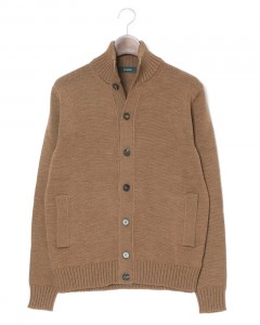 5G ウール スタンドカラー ニットブルゾン【CHIOTO/SLIM FIT】