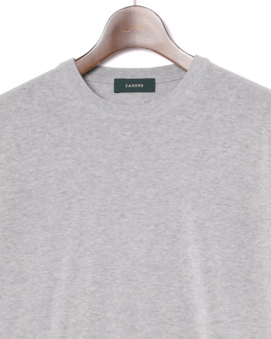 ZANONEクレープコットン 長袖クルーネックニット【crepe cotton 】07l